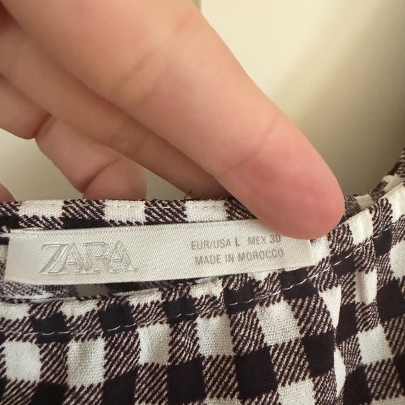 Zara Gingham Midi Dress, checkered brown & white - Picture 6 of 6